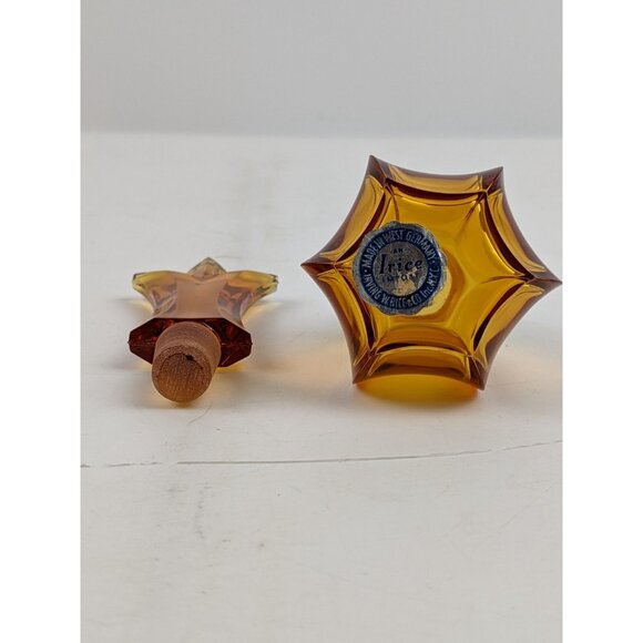 Vintage West Germany Irice Amber Glass Perfume Bottle Pineapple 6" Tall - Picture 6 of 12